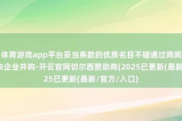 体育游戏app平台妥当条款的优质名目不错通过阛阓化现象由中央企业并购-开云官网切尔西赞助商(2025已更新(最新/官方/入口)