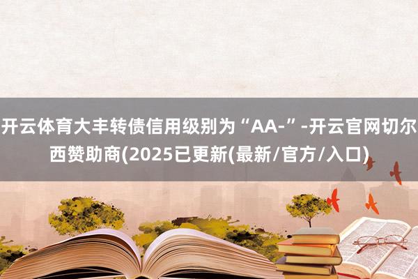 开云体育大丰转债信用级别为“AA-”-开云官网切尔西赞助商(2025已更新(最新/官方/入口)